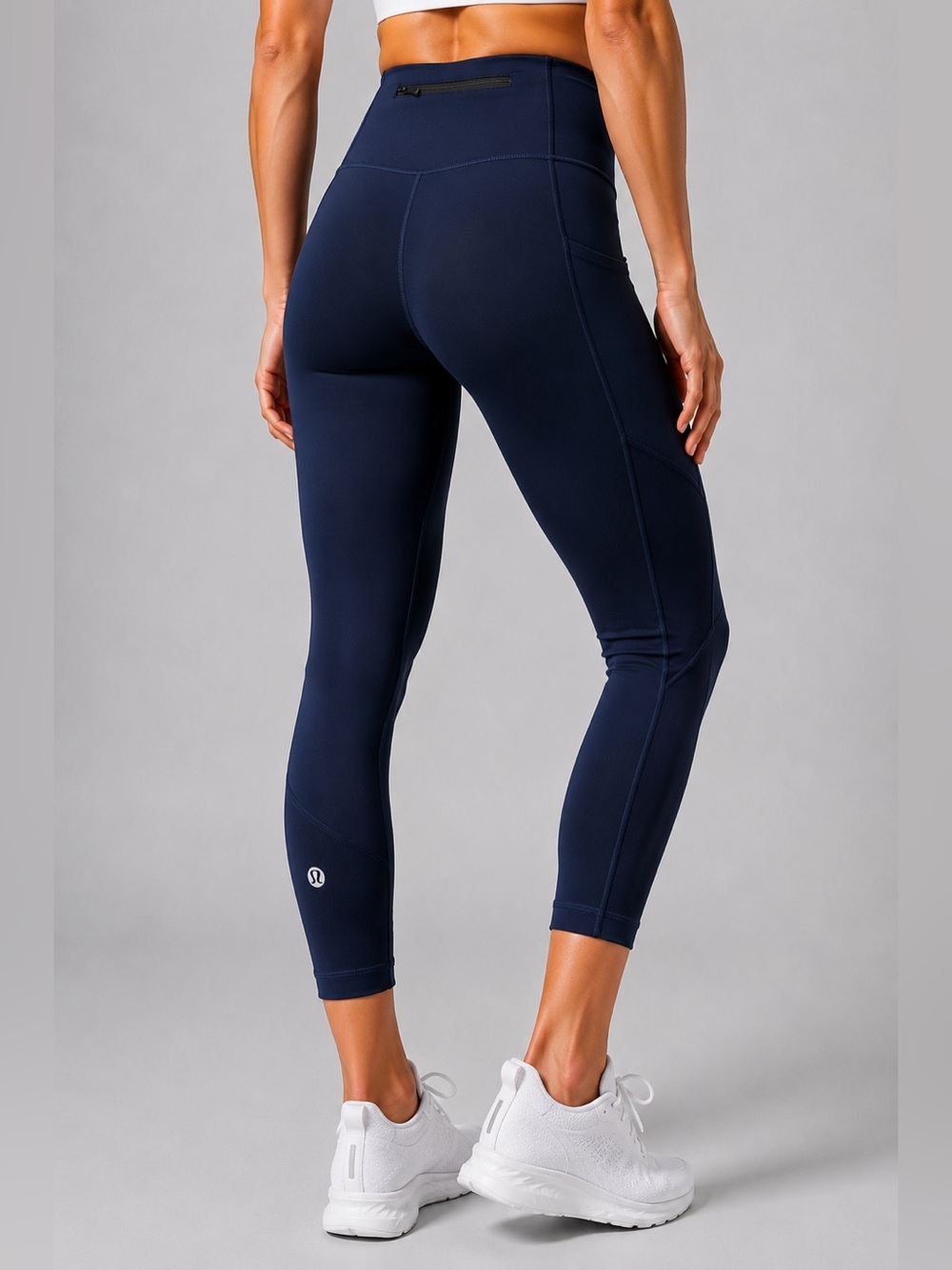 Lululemon All The Right Places Crop 23 4 Navy Blue Leggings Running Yoga